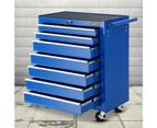 Giantz 7 Drawer Tool Box Cabinet Chest Trolley Storage Garage Toolbox Blue