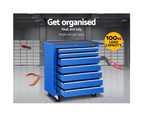 Giantz 7 Drawer Tool Box Cabinet Chest Trolley Storage Garage Toolbox Blue