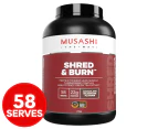 Musashi Shred & Burn Protein Powder Chocolate Milkshake 2kg / 58 Serves