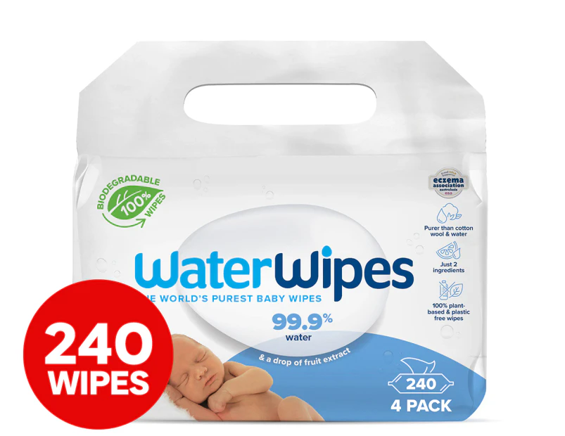 WaterWipes Biodegradable Baby Wipes 240pk