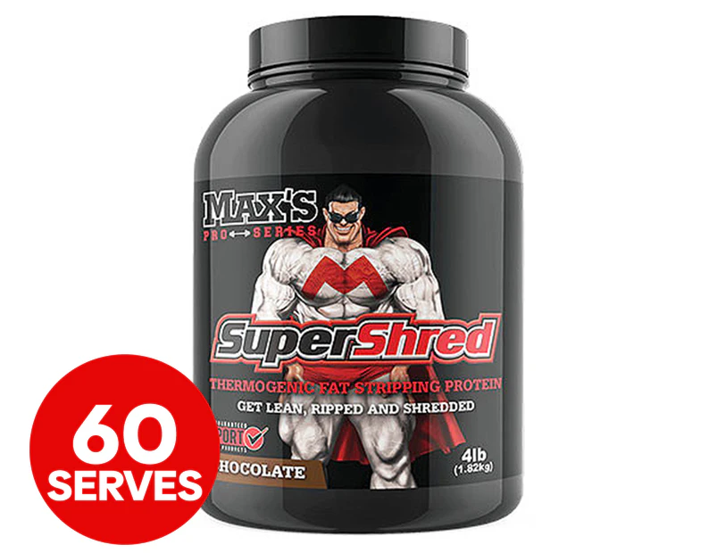 Max's Pro-Series Super Shred Whey Protein Powder Chocolate 4lb