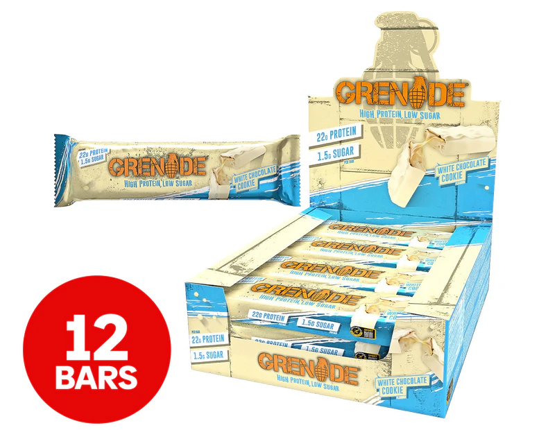 12 x Grenade Carb Killa Protein Bars White Chocolate Cookie 60g