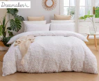 Dreamaker Lottie Eyelash Jacquard Cotton Quilt Cover Set - White