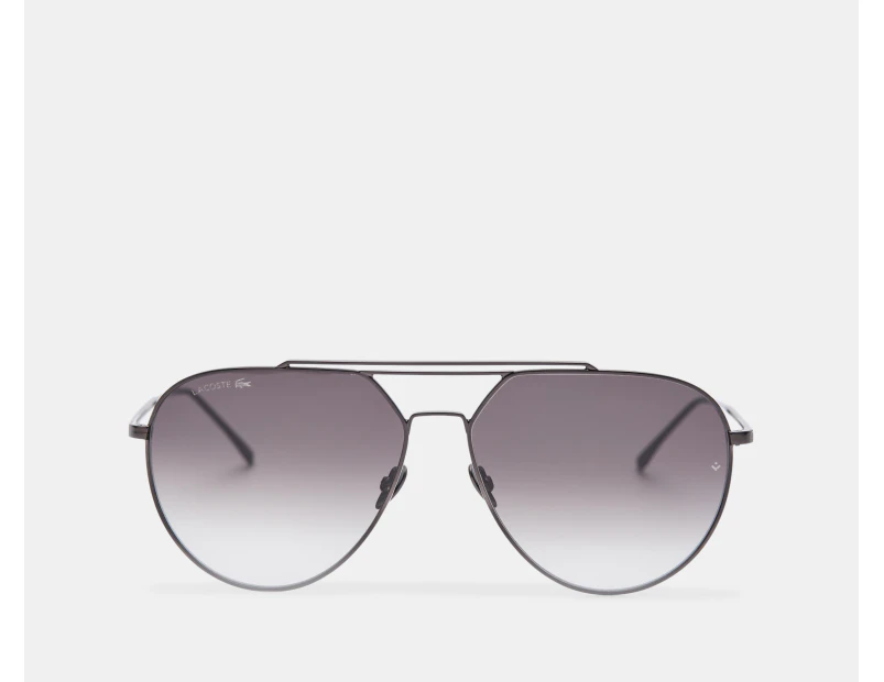 Lacoste Unisex Aviator Sunglasses - Dark Gunmetal/Stone Grey