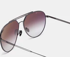 Lacoste Unisex Aviator Sunglasses - Dark Gunmetal/Stone Grey