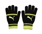 Puma Womens Striped Gloves (Black/Hi-Vis Yellow) - UT1631