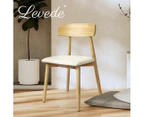 Levede 2x Dining Chairs Kitchen Chair PU Leather Rubberwood Frame Cafe Lounge