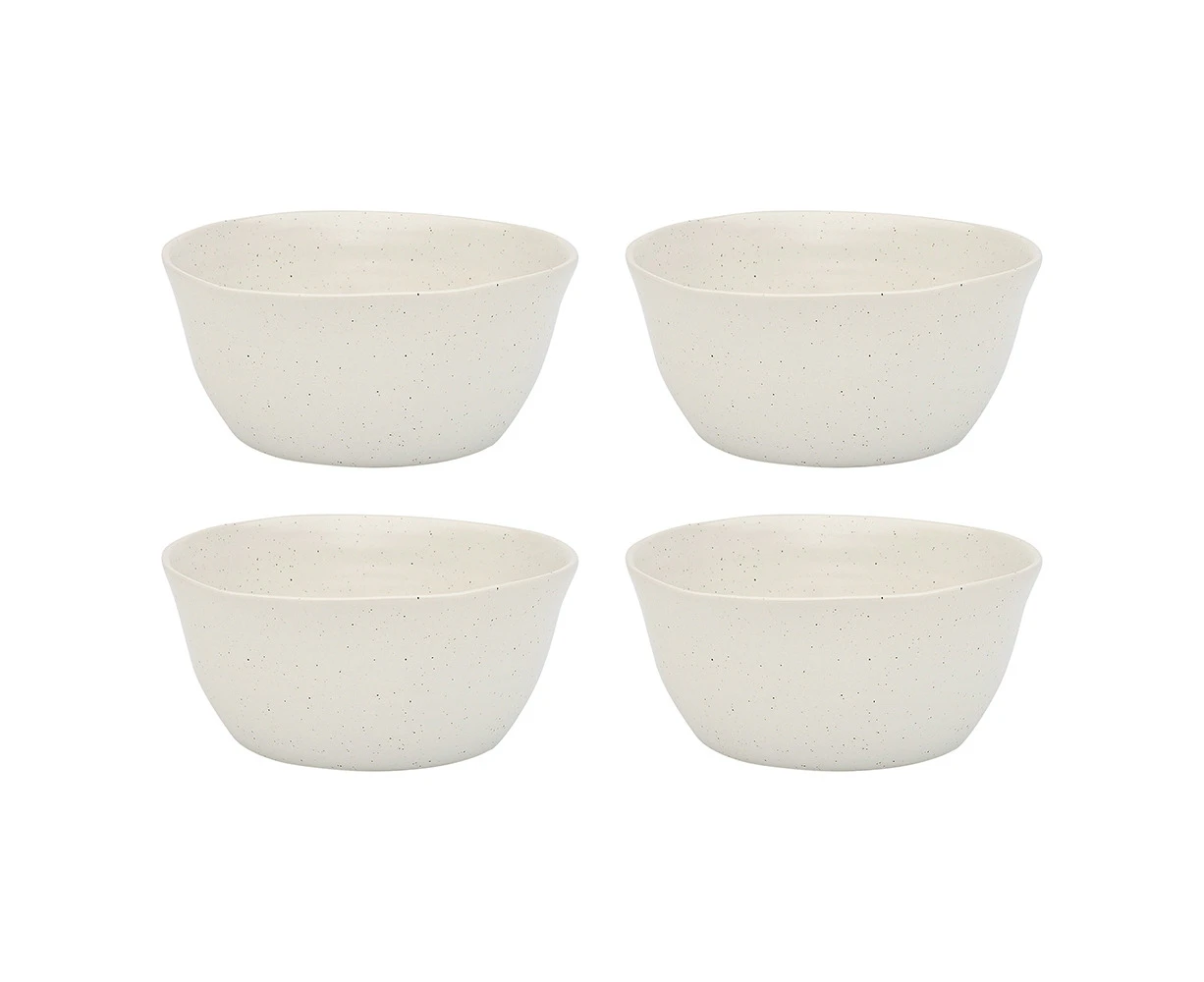 4pc Ecology Ottawa Stoneware Dinner Rice/Noodle Bowl Calico Cream Set 13.5x6cm