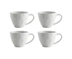 4pc Ecology Speckle Stoneware Drinking Tea/Coffee Mugs Set Milk White 380ml