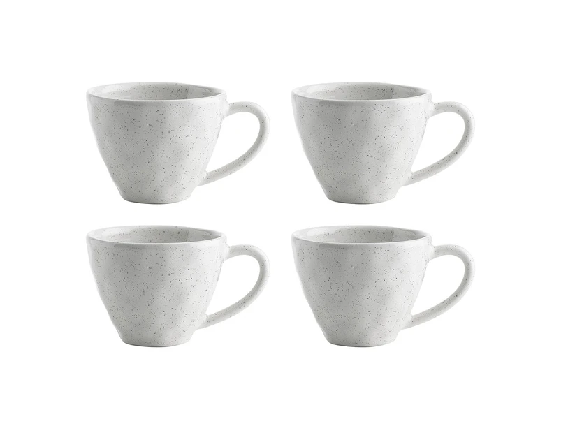 4pc Ecology Speckle Stoneware Drinking Tea/Coffee Mugs Set Milk White 380ml