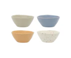 4pc Ecology Speckle Gloss Stoneware Dip Side Bowl Set 11cm Assorted Colours