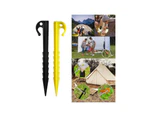 20 Pcs Spirals Plastic Tent Stakes Heavy Duty Beach Tent Peg Canopy Stakes Outdoor Ground Stakes Anchors Peg Durable-Color-Yellow