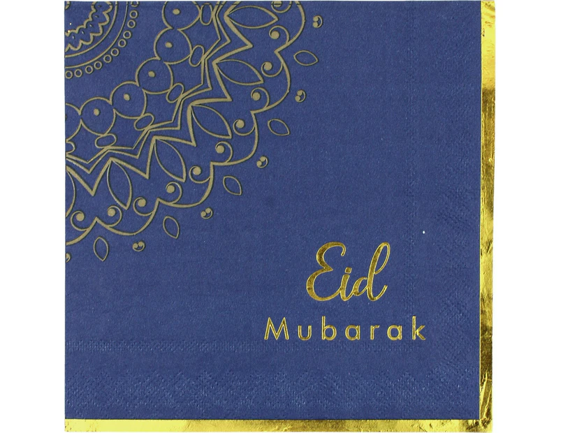 Eid Mubarak Large Paper Napkins / Serviettes (Pack of 16)