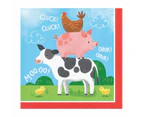 Farm Animals Small Napkins / Serviettes (Pack of 16)