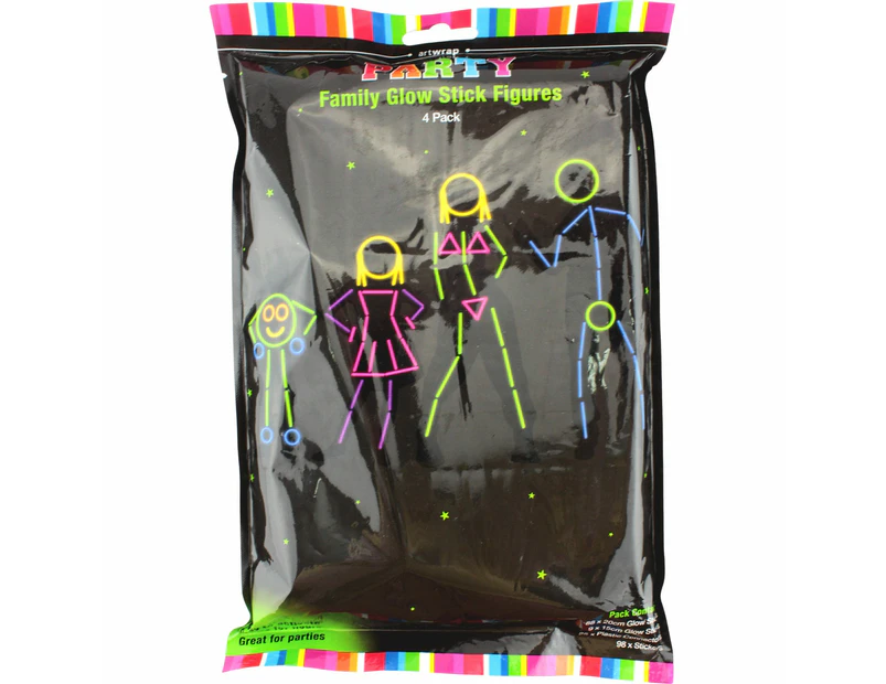 Family of 4 Glow Stick Figures Costume Kit