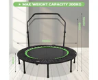 Advwin 48" Foldable Mini Trampoline Rebounder Handrail Fitness Trainer Exercise Home Green Max Load 200KG