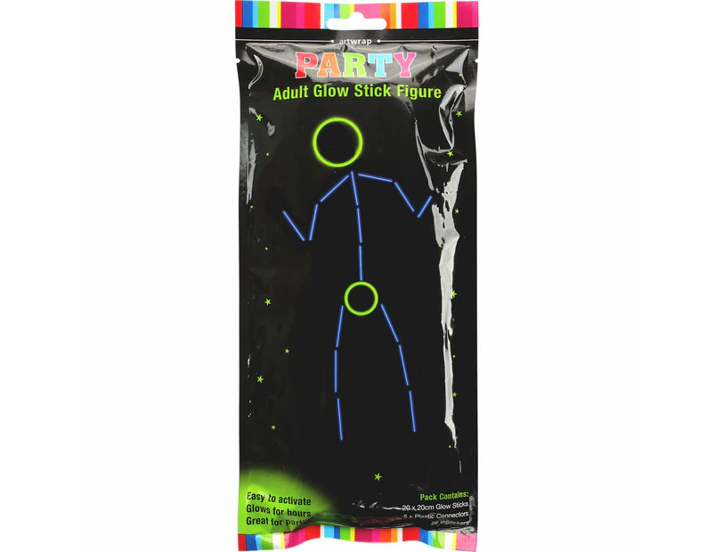 Adult Glow Stick Figure Man Costume Kit