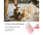 Portable Semi-Automatic 360 Degree Rotation Comfortable Dog Paw Washer Grooming Tool - Pink
