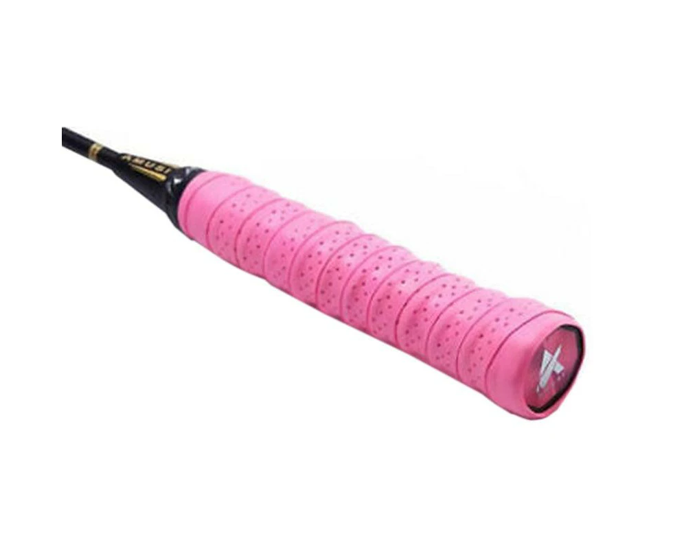 4X Anti-Slip Tennis Badminton Squash Racquet Over Grip Tape Overgrip Sweatband - Pink *4