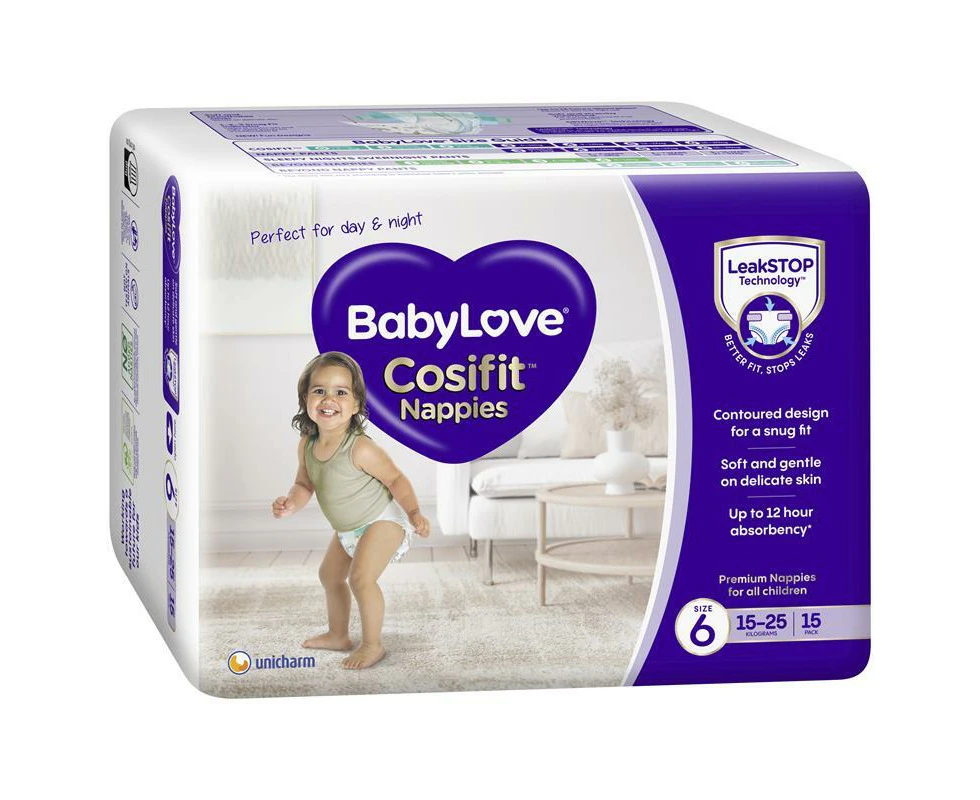 Babylove Cosifit Junior Convenience Nappies 15 Pack