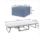 Foldlux Folding Guest Bed Ottoman Sofa with Slip Cover-Royal Blue