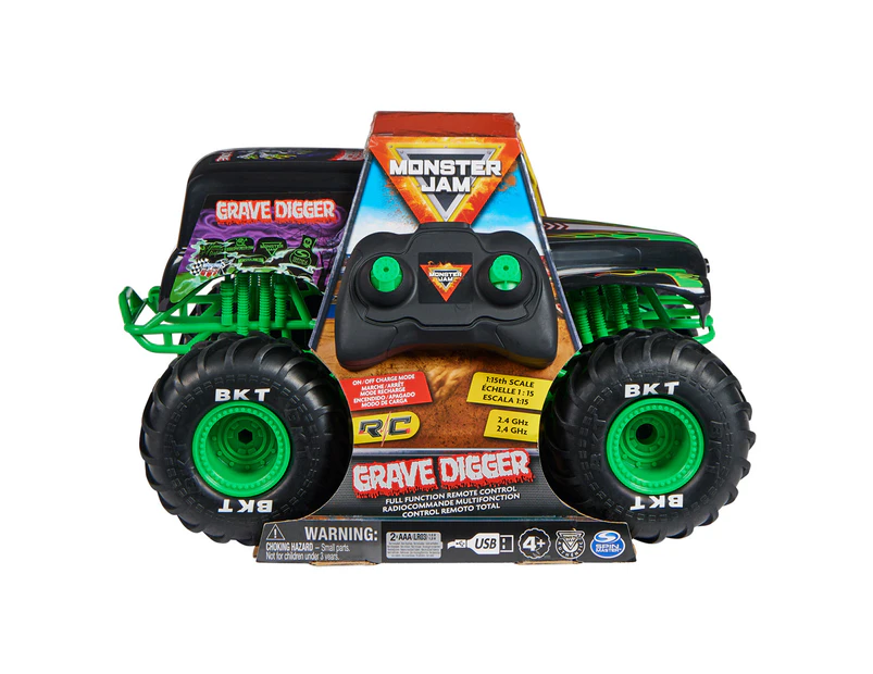 Monster Jam 1:15 Radio Control 2.4GHz Grave Digger Monster Truck Toy 4y+