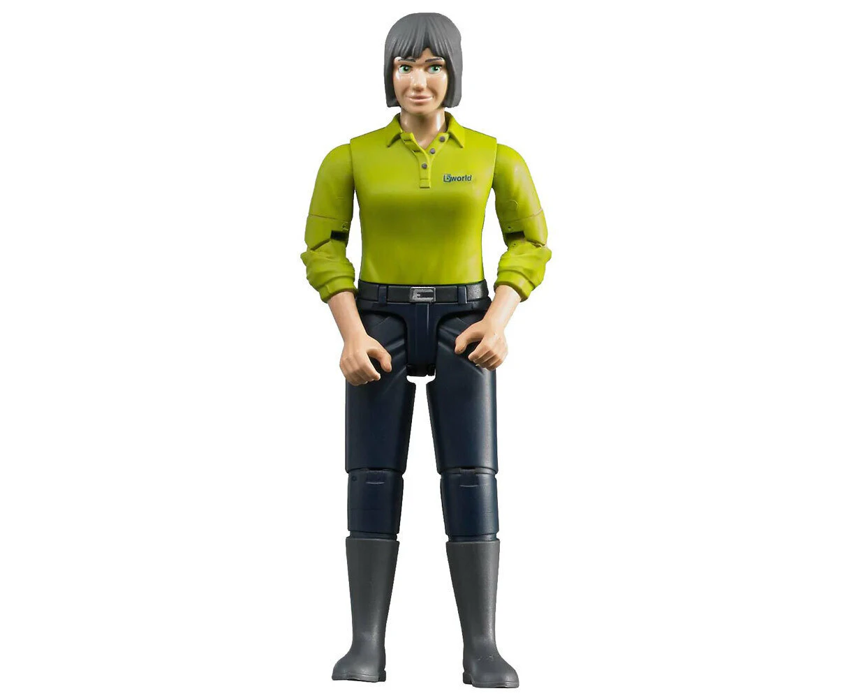 Bruder Bworld Black Haired Woman in Dark Blue Jeans 10cm Action Figurine 4y+ Toy