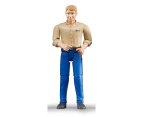 Bruder Bworld Blonde Hair Light Skin Man Blue Jeans Figurine Kids Toy 4y+