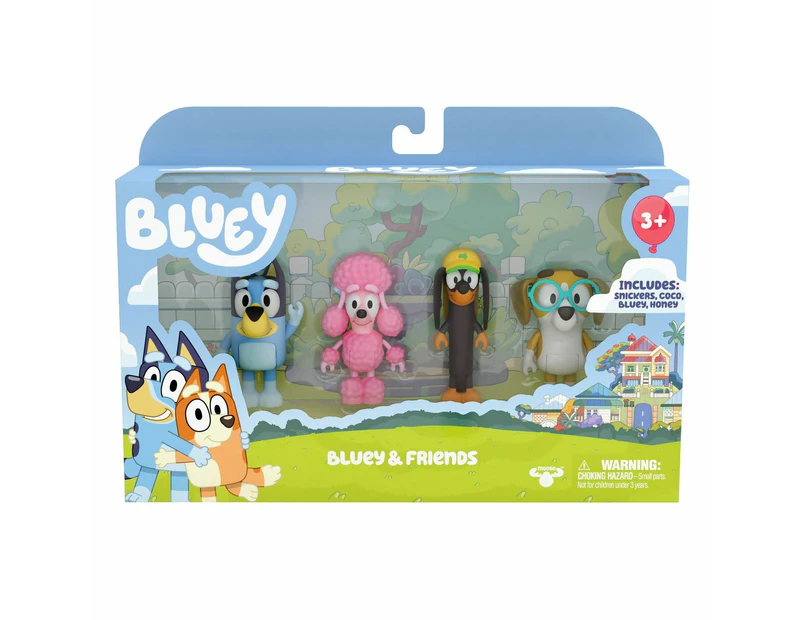 Bluey and Friends 4 Figure Pack