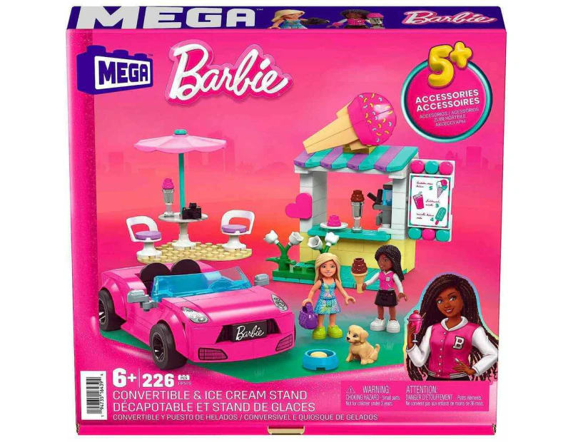 Mega Blocks Barbie Convertible And Ice Cream Stand