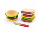 Viga Wooden Hamburger & Sandwich Set