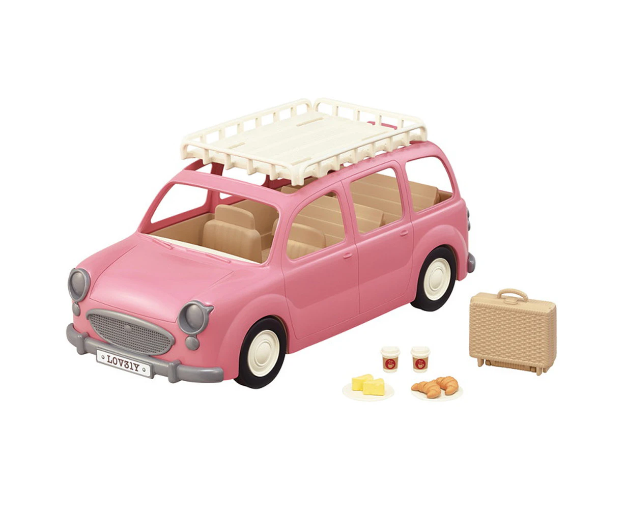 Sylvanian Families Family Picnic Doll Interactive Camper Van Kids Play Toy Pink