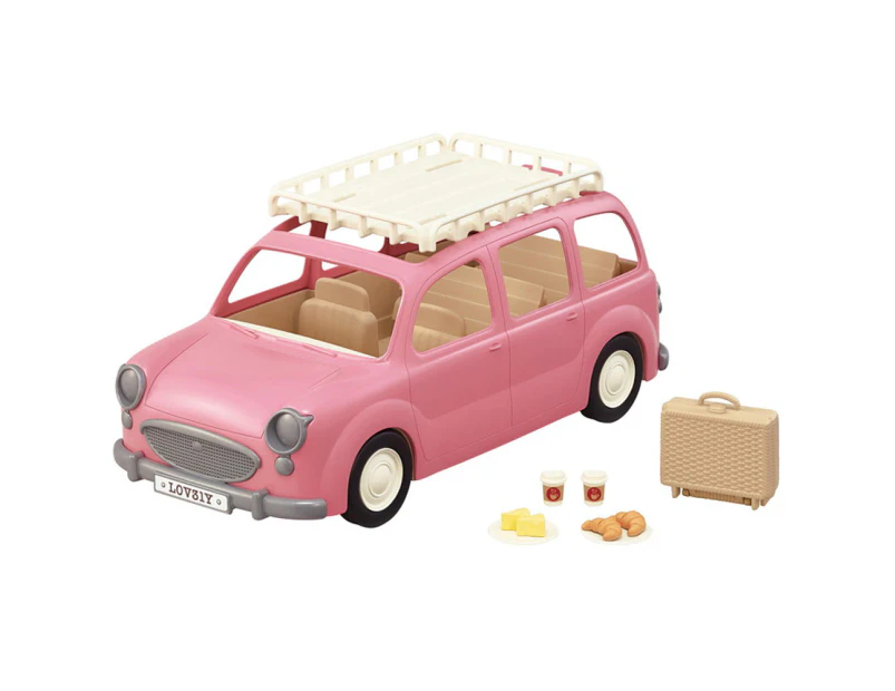 Sylvanian Families Family Picnic Doll Interactive Camper Van Kids Play Toy Pink