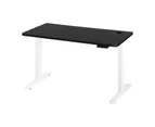 Oikiture 140cm Electric Standing Desk Dual Motor White Frame Black Desktop