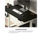 Oikiture 140cm Electric Standing Desk Dual Motor White Frame Black Desktop