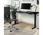 Oikiture 120CM Standing Desk Single Motor Black Frame Black Desktop