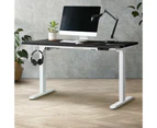 Oikiture 140cm Electric Standing Desk Single Motor Black Desktop