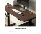 Oikiture 150cm Electric Standing Desk Dual Motor Black Frame Walnut Desktop
