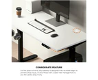 Oikiture 140cm Electric Standing Desk Dual Motor Black Frame White Desktop