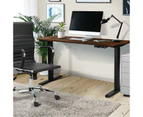 Oikiture 140CM Standing Desk Single Motor Black Frame Walnut Desktop