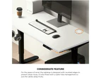 Oikiture 140CM Standing Desk Single Motor Black Frame White Desktop