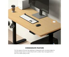Oikiture 150cm Electric Standing Desk Dual Motor Black Frame OAK Desktop