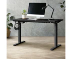 Oikiture 140CM Standing Desk Single Motor Black Frame Black Desktop