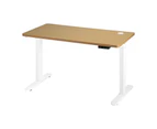 Oikiture 120cm Electric Standing Desk Dual Motor White Frame OAK Desktop