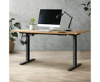 Oikiture 140CM Standing Desk Single Motor Black Frame OAK Desktop