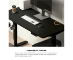 Oikiture 140CM Standing Desk Single Motor Black Frame Black Desktop