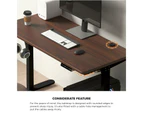 Oikiture 140cm Electric Standing Desk Dual Motor Black Frame Walnut Desktop