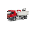 Bruder Mercedes-Benz Arocs Truck with Roll Off Container and Schaeff Excavator