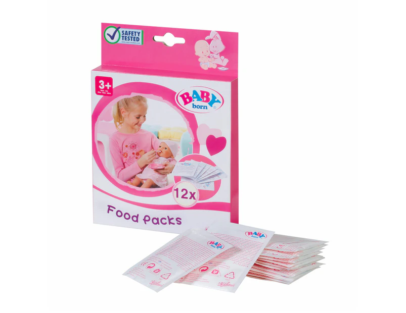 Baby Born 12 Sachets For 43cm Dolls Kids Pretend Play Porridge Feeding Food Pack