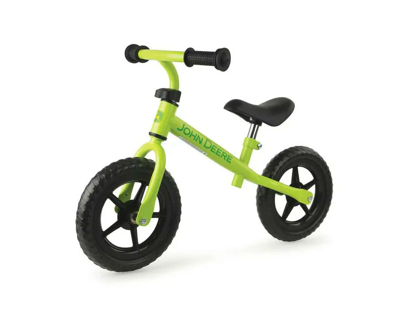 John Deere 25cm Kids Green Steel Adjustable Balance Bike/Bicycle Ride On Toy 2y+